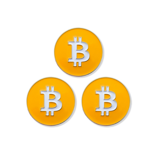 Bitcoin Golf Ball Markers Value Pack - Works with Most Hat Magnetic Clips and Divot Repair Tools Men and Women Golf Gift Accessories Funny Ball Mark Bulk Lot of Bitcoin Ball Markers