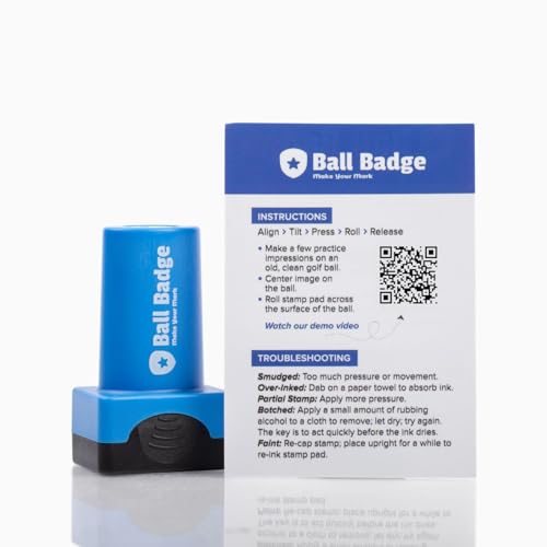 Ball Badge - Golf Ball Stamp, Self-Inking Golf Ball Stamper, Golf Ball Marker, Reusable Golf Ball Marking Tool to Identify Golf Balls - Reusable Ink Stamp for Golf Balls (Send It)