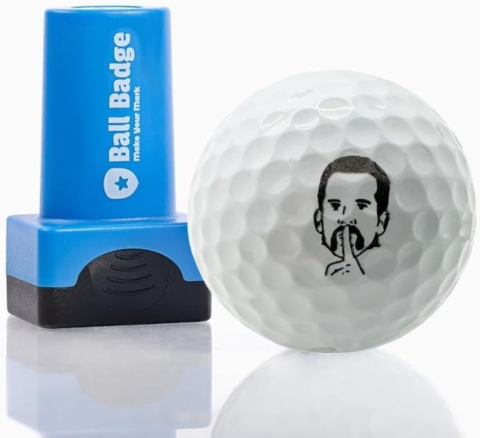 Ball Badge - Golf Ball Stamp, Self-Inking Golf Ball Stamper, Golf Ball Marker, Reusable Golf Ball Marking Tool to Identify Golf Balls - Reusable Ink Stamp for Golf Balls (My World Now, Grandma)