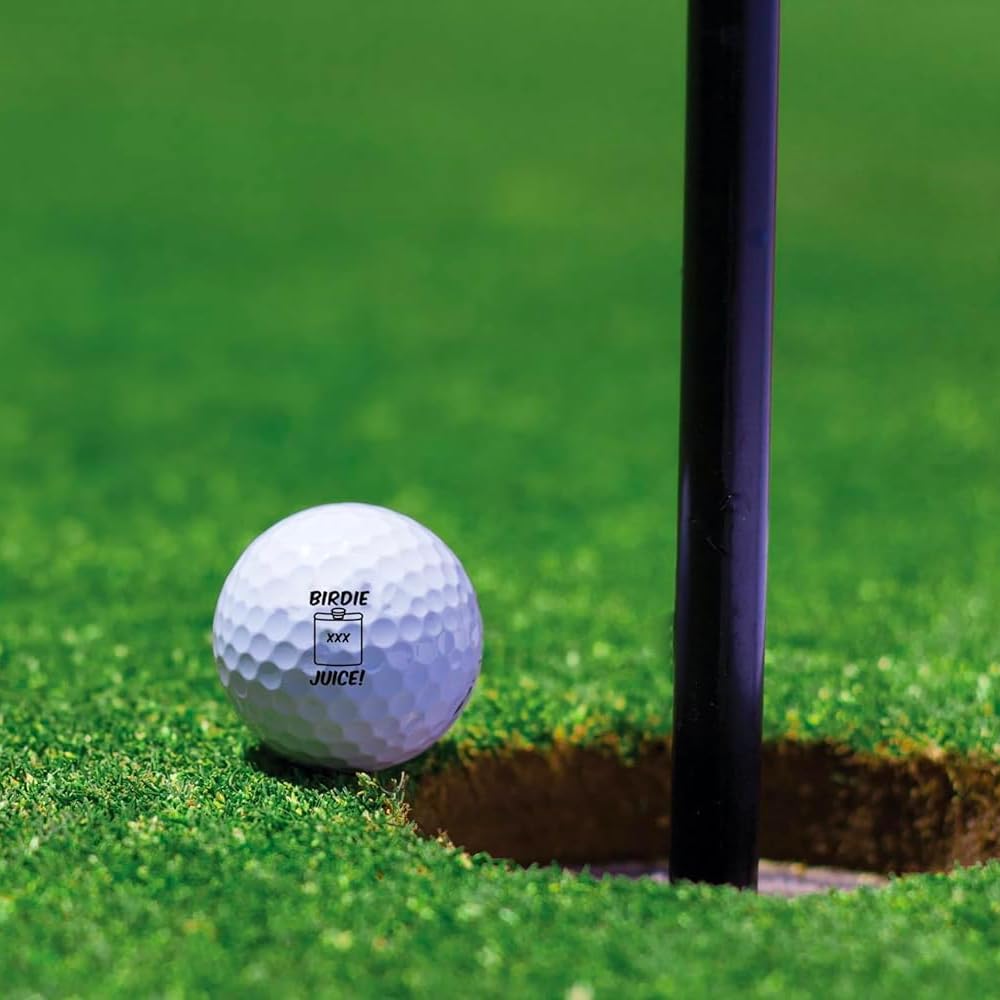 Ball Badge - Golf Ball Stamp, Self-Inking Golf Ball Stamper, Golf Ball Marker, Reusable Golf Ball Marking Tool to Identify Golf Balls - Reusable Ink Stamp for Golf Balls (Birdie Juice)