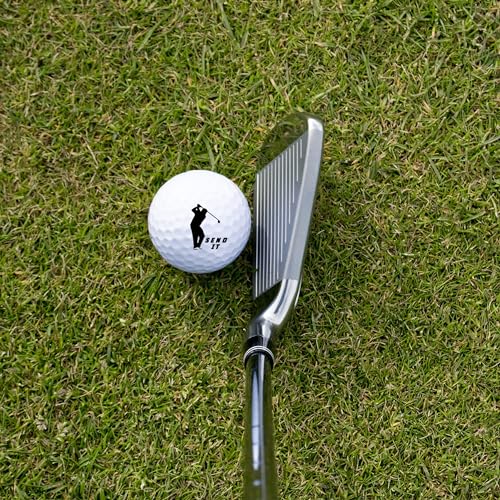 Ball Badge - Golf Ball Stamp, Self-Inking Golf Ball Stamper, Golf Ball Marker, Reusable Golf Ball Marking Tool to Identify Golf Balls - Reusable Ink Stamp for Golf Balls (Send It)