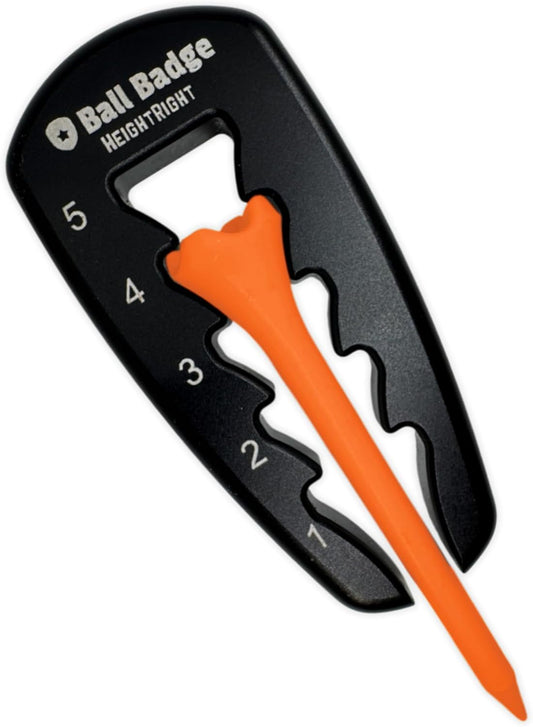 Ball Badge HeightRight Adjustable Golf Tee Height Tool – Precision Tee Height Setter for Consistent Swings, Durable Aluminum Design, Easy-to-Use Golf Training Aid