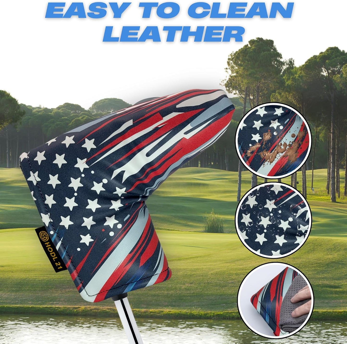 Stars & Stripes American Flag Golf Putter Cover - USA Flag Design, Fits Blade Putters, Waterproof & Protective Golf Club Cover, Stars and Stripes Design