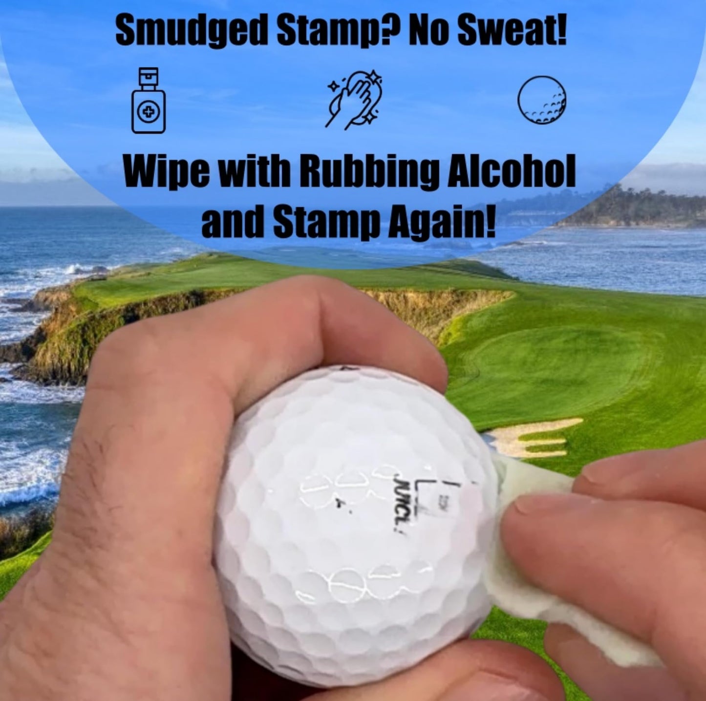 Ball Badge - Golf Ball Stamp, Self-Inking Golf Ball Stamper, Golf Ball Marker, Reusable Golf Ball Marking Tool to Identify Golf Balls - (Ball Stamp I Never Pull Out)
