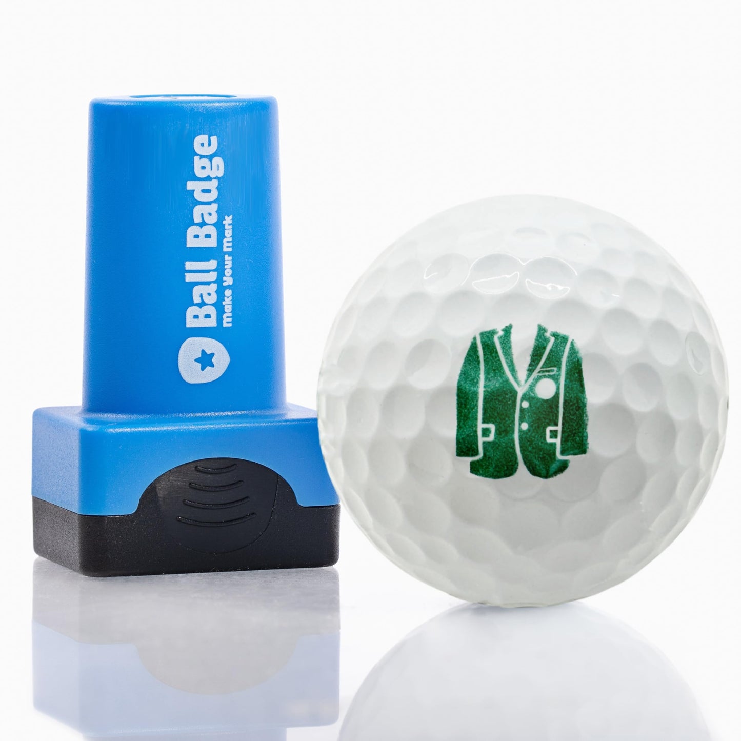 Ball Badge - Golf Ball Stamp, Self-Inking Golf Ball Stamper, Golf Ball Marker, Reusable Golf Ball Marking Tool to Identify Golf Balls - (Ball Stamp Green Jacket)