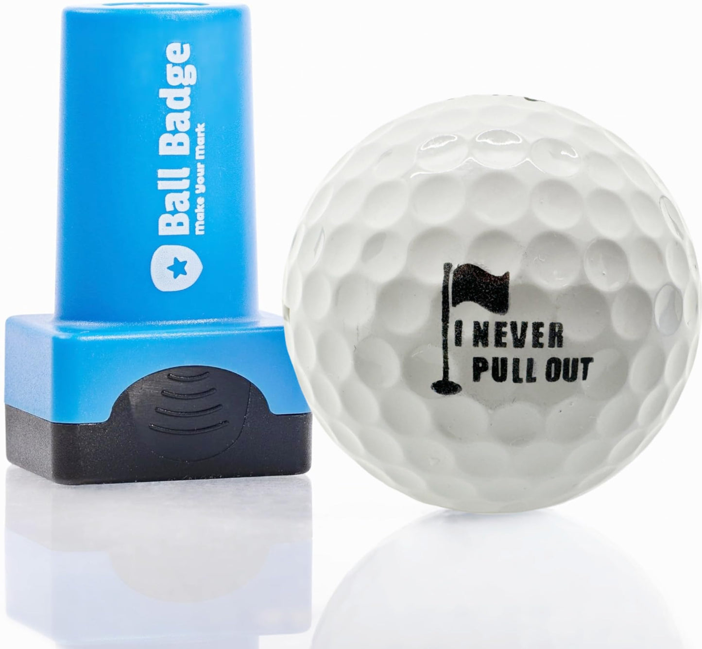 Ball Badge - Golf Ball Stamp, Self-Inking Golf Ball Stamper, Golf Ball Marker, Reusable Golf Ball Marking Tool to Identify Golf Balls - (Ball Stamp I Never Pull Out)
