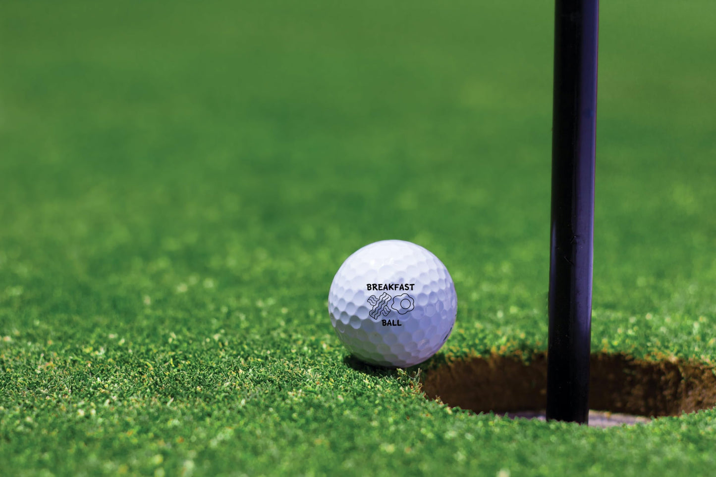 Ball Badge - Golf Ball Stamp, Self-Inking Golf Ball Stamper, Golf Ball Marker, Reusable Golf Ball Marking Tool to Identify Golf Balls - Reusable Ink Stamp for Golf Balls (Breakfast Ball)