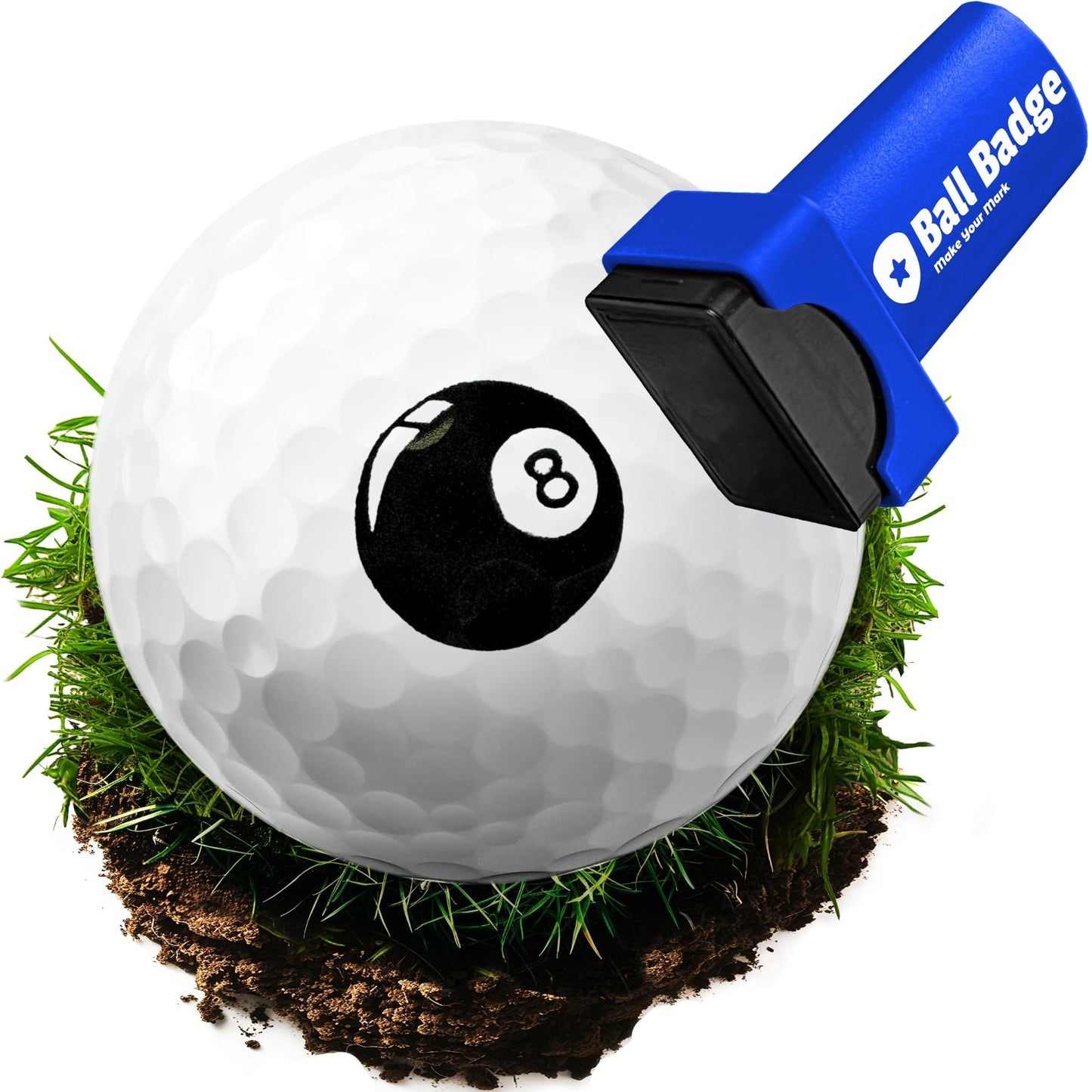 Ball Badge - Golf Ball Stamp, Self-Inking Golf Ball Stamper, Golf Ball Marker, Reusable Golf Ball Marking Tool to Identify Golf Balls, Reusable Ink Stamp - Icon Series