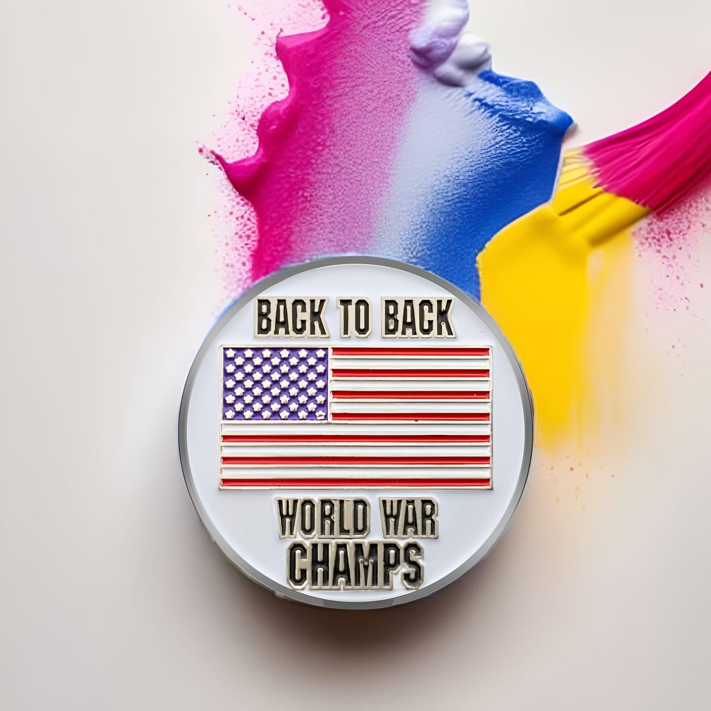 HODL 21 Back to Back World War Champs - Golf Ball Marker - Value Pack of 3 American Flag Golf Ball Markers - Magnetic Novelty America Golf Ball Markers - USA Golf Ball Markers - Lot of 3