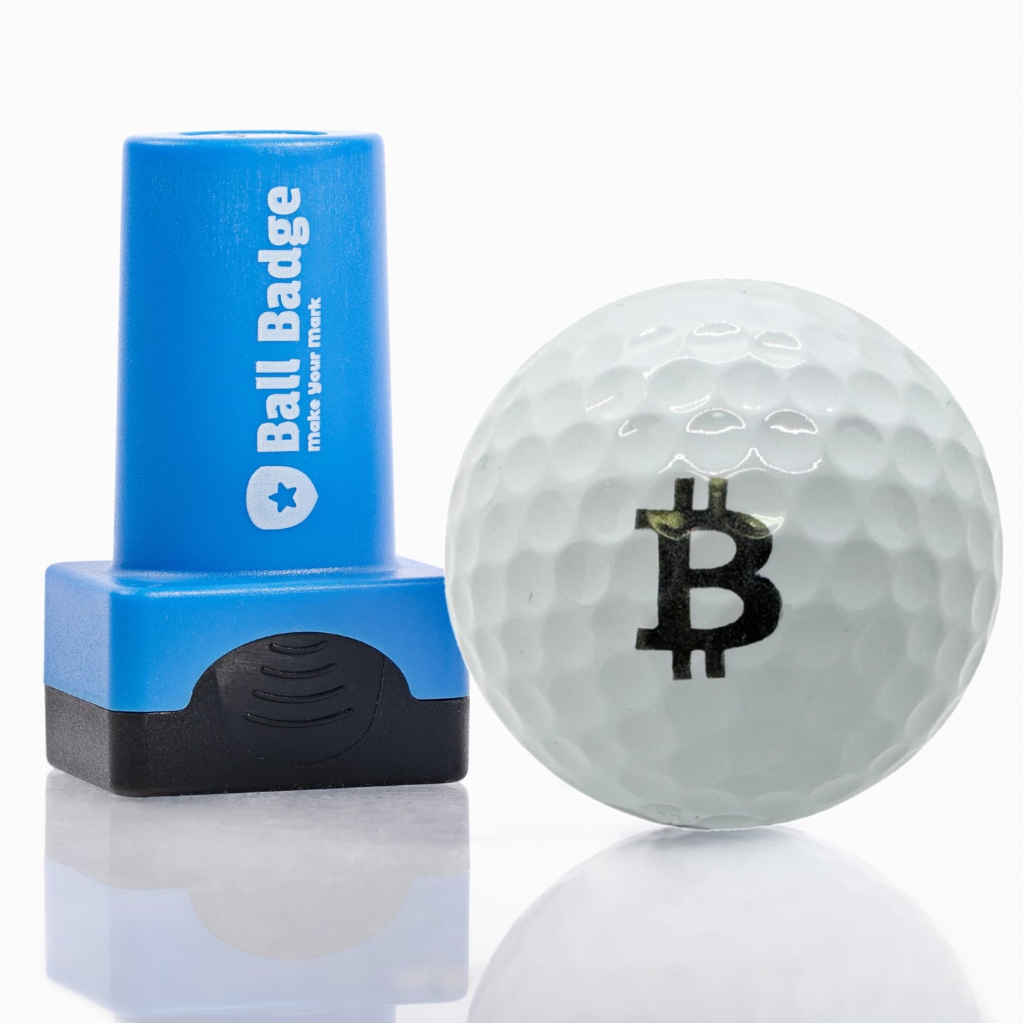 Ball Badge - Golf Ball Stamp, Self-Inking Golf Ball Stamper, Golf Ball Marker, Reusable Golf Ball Marking Tool to Identify Golf Balls - Reusable Ink Stamp for Golf Balls (Bitcoin)