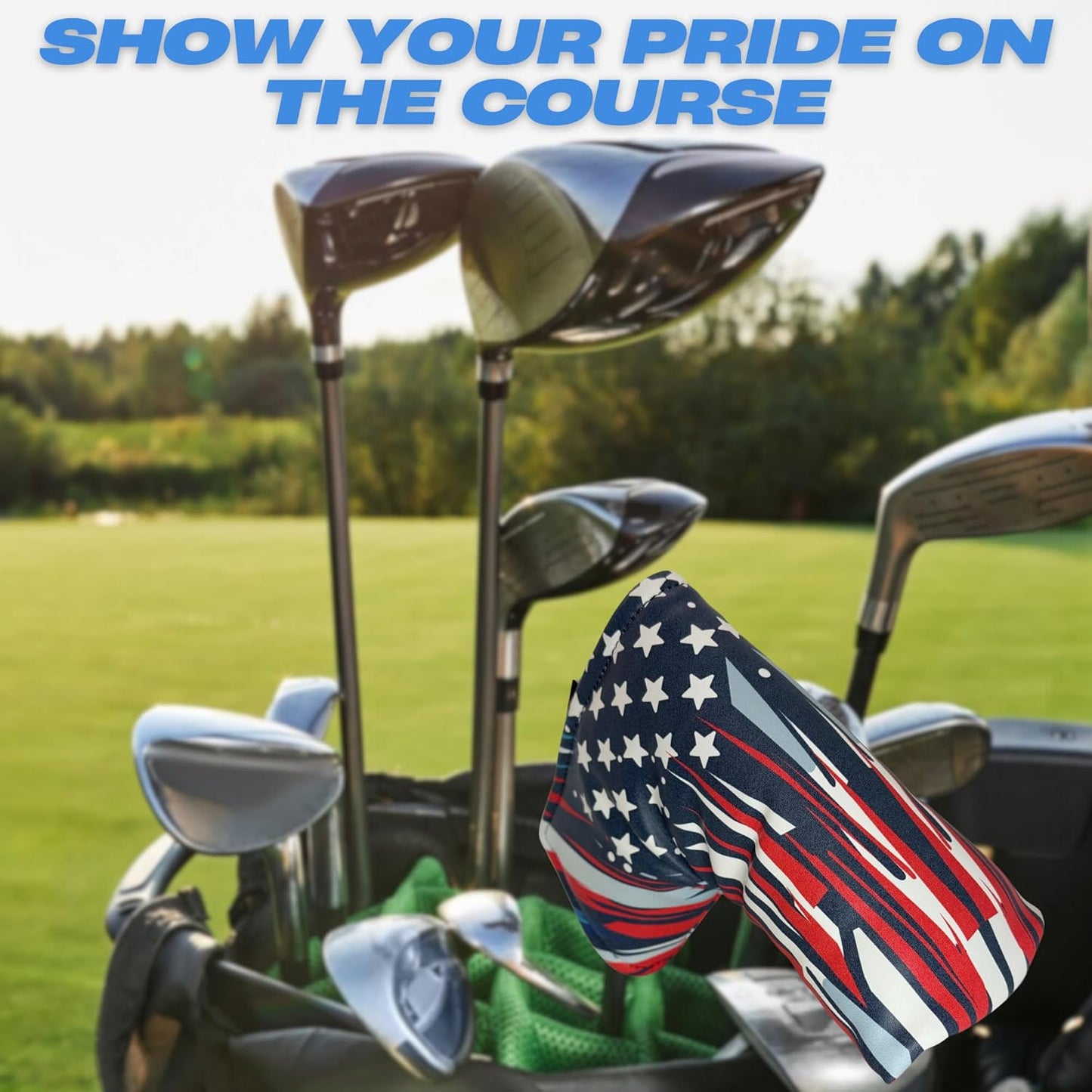 Stars & Stripes American Flag Golf Putter Cover - USA Flag Design, Fits Blade Putters, Waterproof & Protective Golf Club Cover, Stars and Stripes Design
