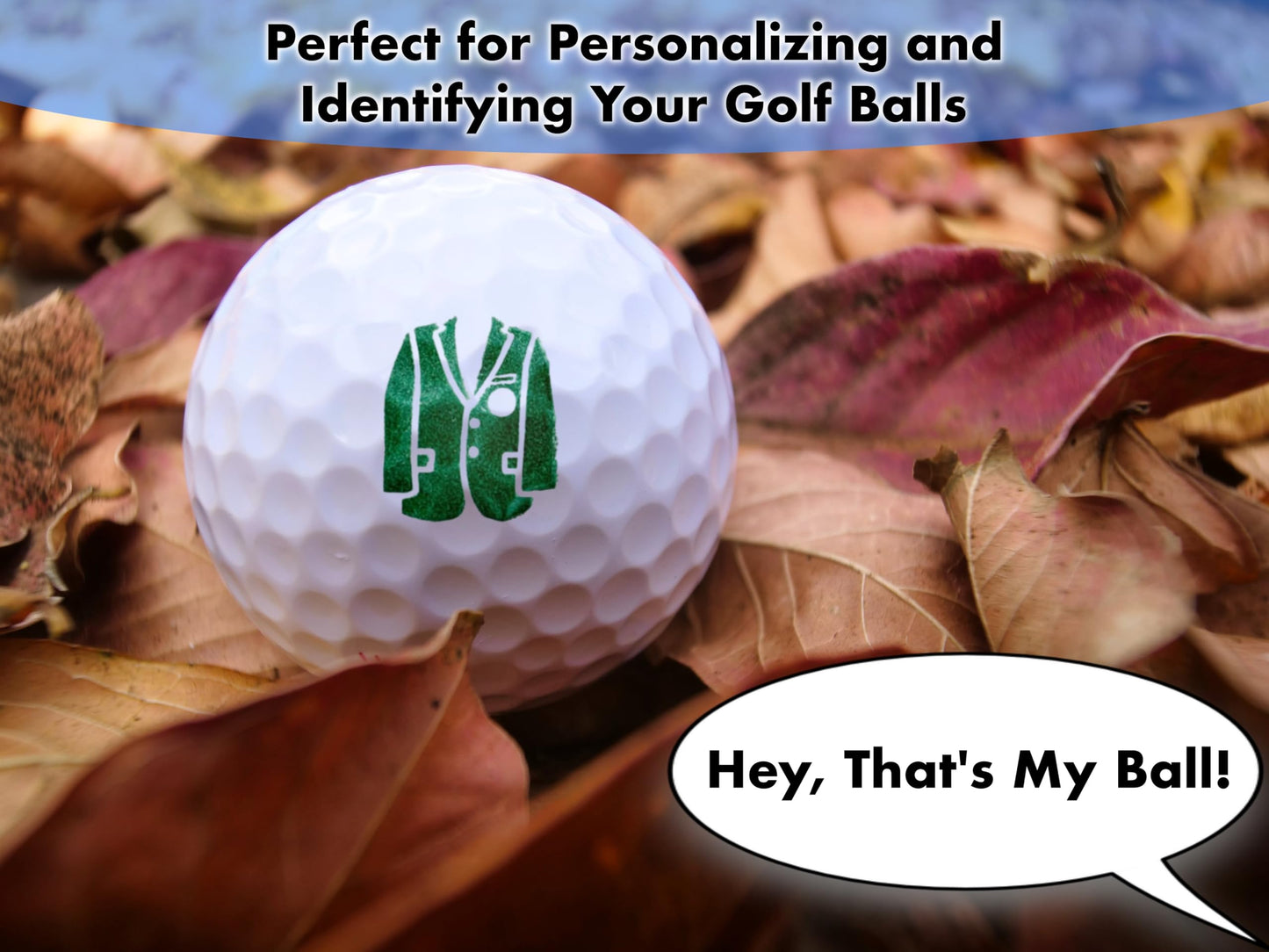 Ball Badge - Golf Ball Stamp, Self-Inking Golf Ball Stamper, Golf Ball Marker, Reusable Golf Ball Marking Tool to Identify Golf Balls - (Ball Stamp Green Jacket)