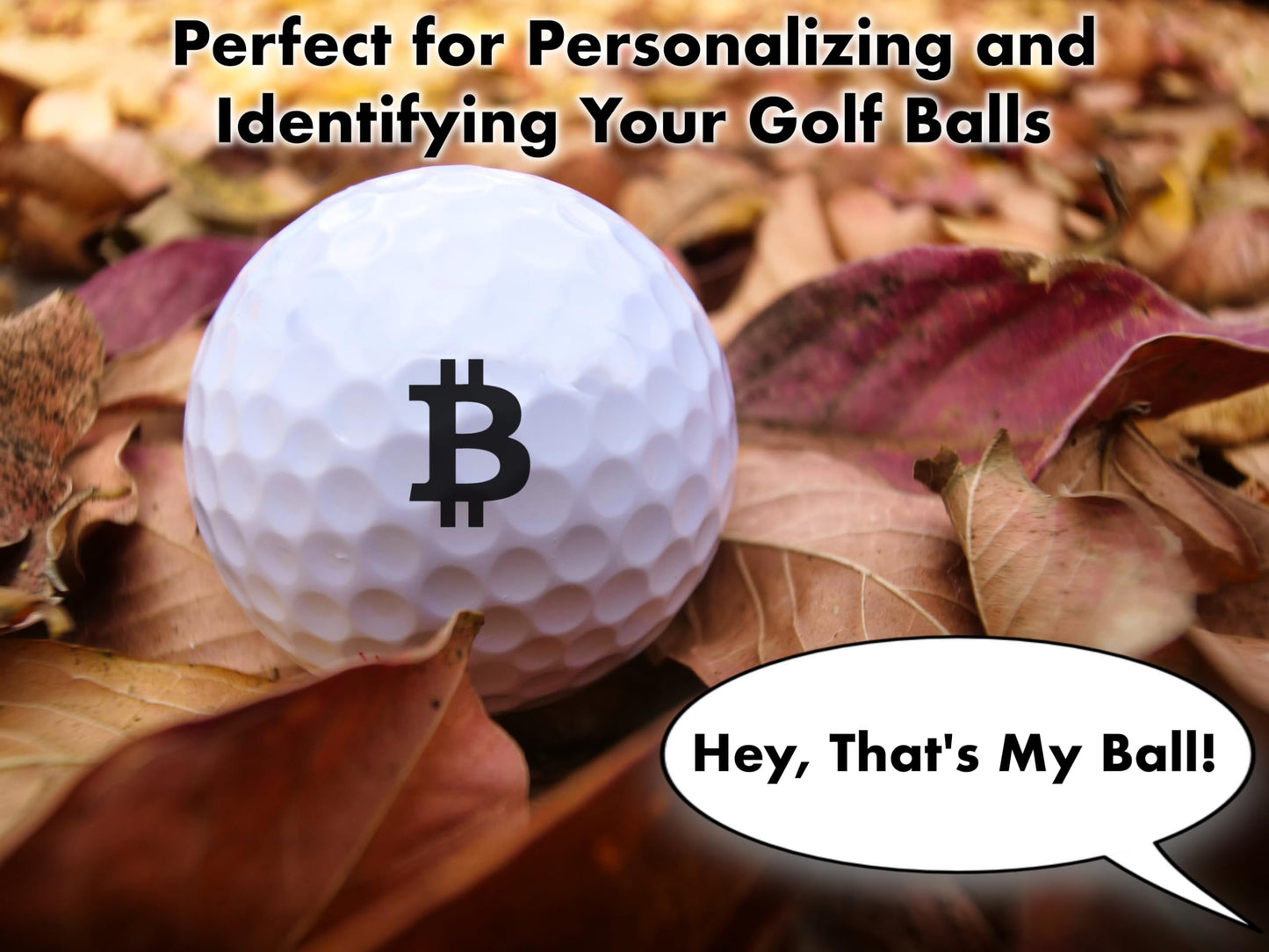 Ball Badge - Golf Ball Stamp, Self-Inking Golf Ball Stamper, Golf Ball Marker, Reusable Golf Ball Marking Tool to Identify Golf Balls - Reusable Ink Stamp for Golf Balls (Bitcoin)