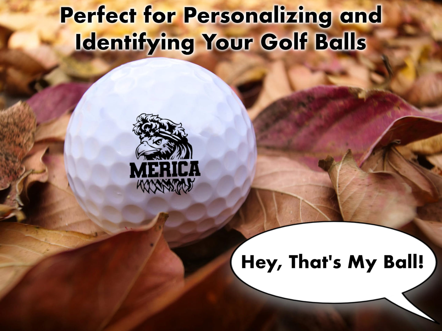 Ball Badge - Golf Ball Stamp, Self-Inking Golf Ball Stamper, Golf Ball Marker, Reusable Golf Ball Marking Tool to Identify Golf Balls - Reusable Ink Stamp for Golf Balls (Bald Eagle Bandana)