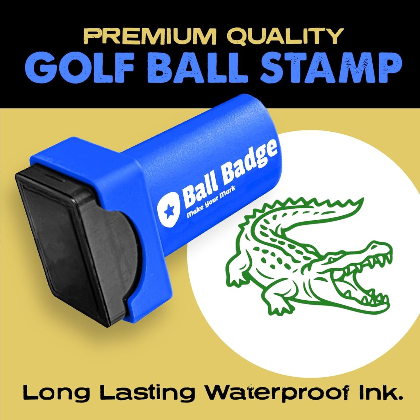 HODL 21 Ball Badge Golf Ball Stamp β Self-Inking Golf Marker, Quick-Dry & Waterproof β No Leaks, No Messy Refills β Durable, Reusable Golf Ball Stamper Golfing Gift & Accessory (Alligator)