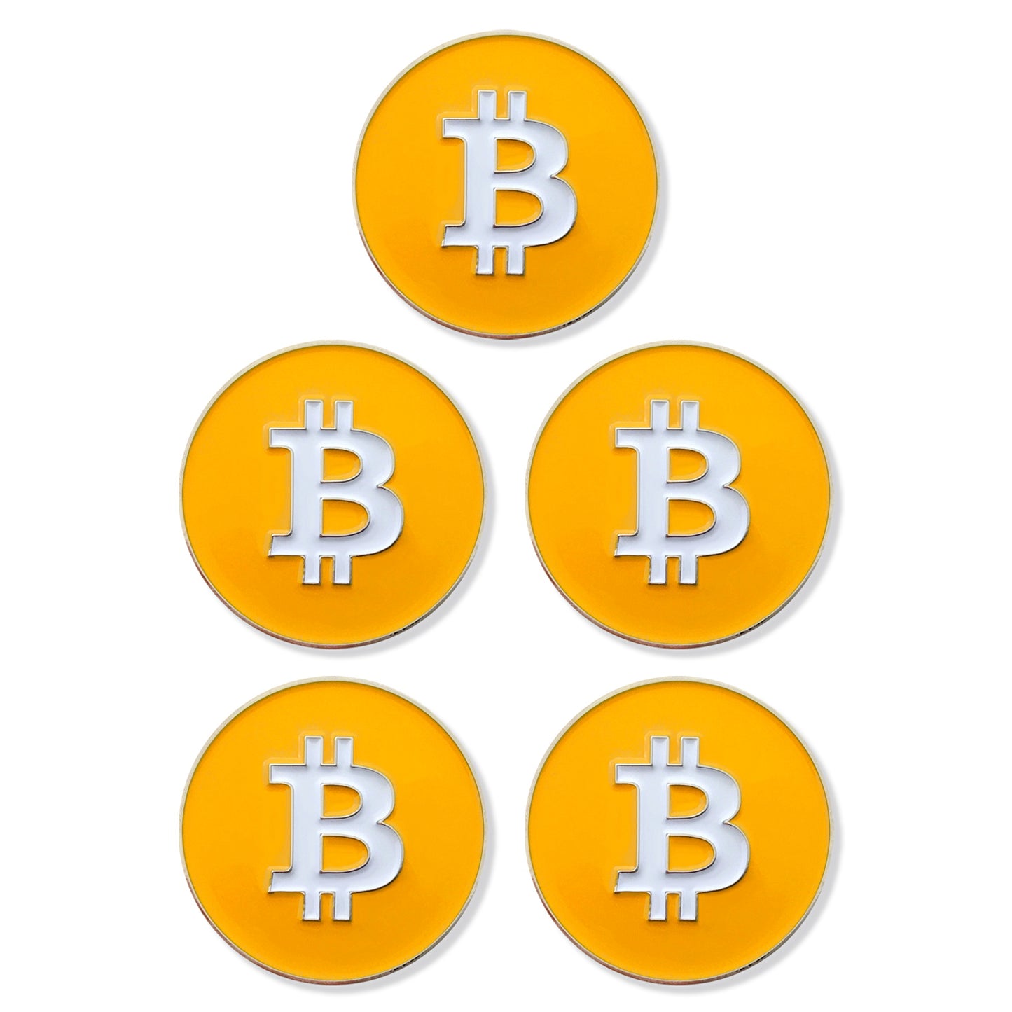 Bitcoin Golf Ball Markers Value Pack - Works with Most Hat Magnetic Clips and Divot Repair Tools Men and Women Golf Gift Accessories Funny Ball Mark Bulk Lot of Bitcoin Ball Markers