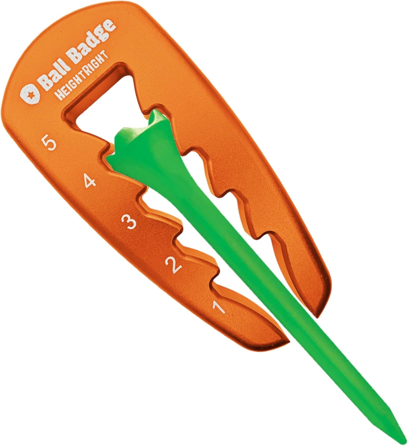Ball Badge HeightRight Adjustable Golf Tee Height Tool – Precision Tee Height Setter for Consistent Swings, Durable Aluminum Design, Easy-to-Use Golf Training Aid