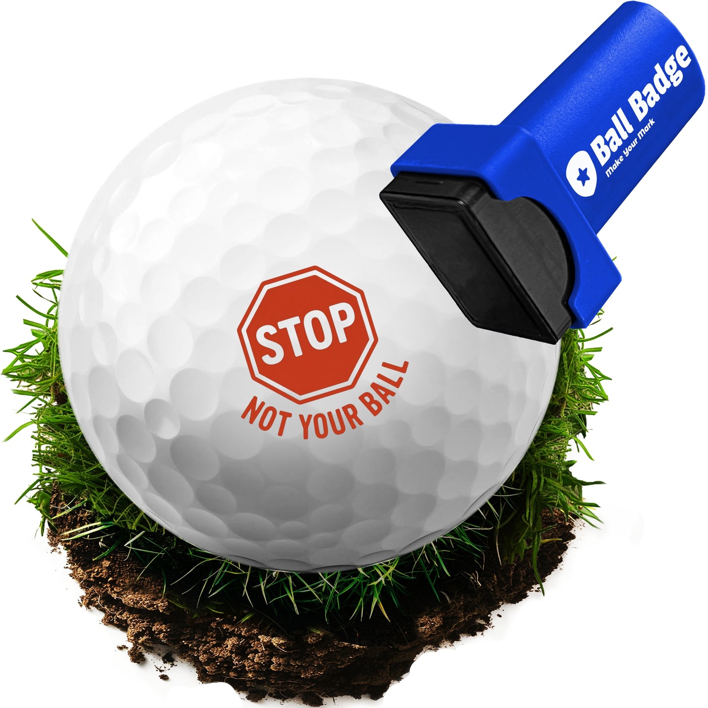 Ball Badge - Golf Ball Stamp, Self-Inking Golf Ball Stamper, Golf Ball Marker, Reusable Golf Ball Marking Tool to Identify Golf Balls - Reusable Ink Stamp for Golf Balls - Golf Series