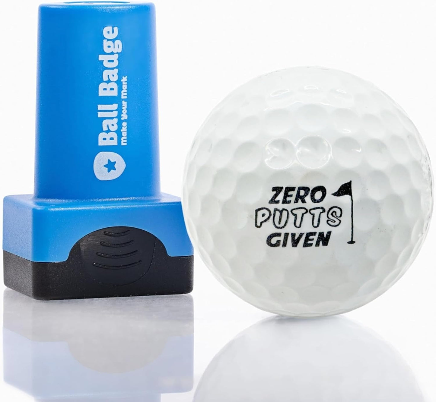 Ball Badge - Golf Ball Stamp, Self-Inking Golf Ball Stamper, Golf Ball Marker, Reusable Golf Ball Marking Tool to Identify Golf Balls - (Zero Putts Given)