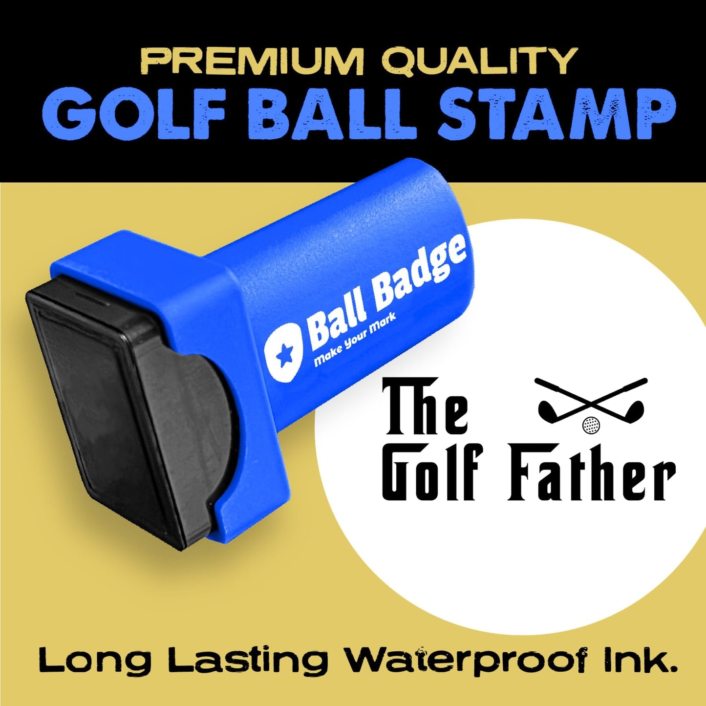HODL 21 Ball Badge - Golf Ball Stamp, Self-Inking Golf Ball Stamper, Golf Ball Marker, Reusable Golf Ball Marking Tool to Identify Golf Balls - Moments & Message