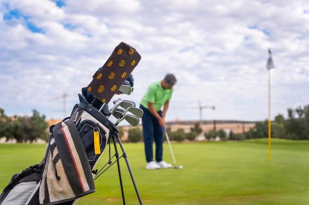 Golf Club Driver Headcover- Premium Bitcoin Barrel Style Golf Driver Head Covers- Durable Golf Club Cover Fits Most Drivers- Protective Golf Driver Head Cover for up to 460 cc Driver Woods
