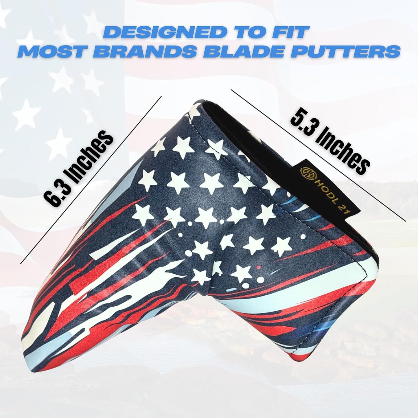 Stars & Stripes American Flag Golf Putter Cover - USA Flag Design, Fits Blade Putters, Waterproof & Protective Golf Club Cover, Stars and Stripes Design