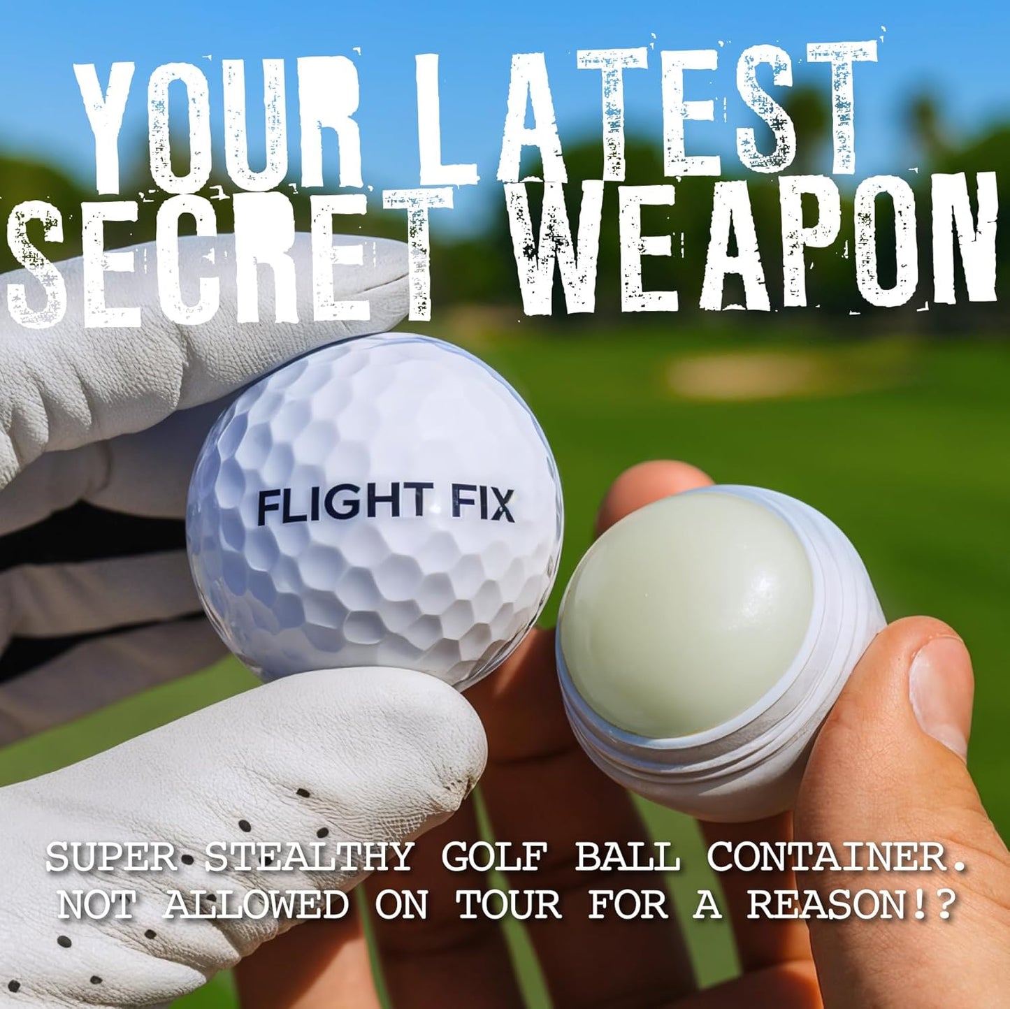 FlightFix Golf Ball Shaped Anti-Slice & Anti-Hook Compound – Flight Fix Reduces Side Spin for Straighter, Longer Shots – Increases Distance – Unique Golf Ball Packaging