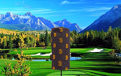 Golf Club Driver Headcover- Premium Bitcoin Barrel Style Golf Driver Head Covers- Durable Golf Club Cover Fits Most Drivers- Protective Golf Driver Head Cover for up to 460 cc Driver Woods