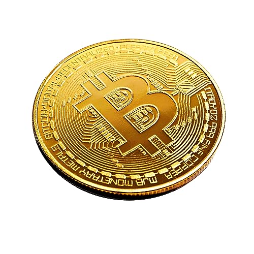 Bitcoin Coin - Commemorative BTC Coins Plus Clear Protective Case, Physical Bitcoin, Collector's Gold Metal Crypto Token, Cryptocurrency Gifts, Limited Edition Collectible Plus Protective Case