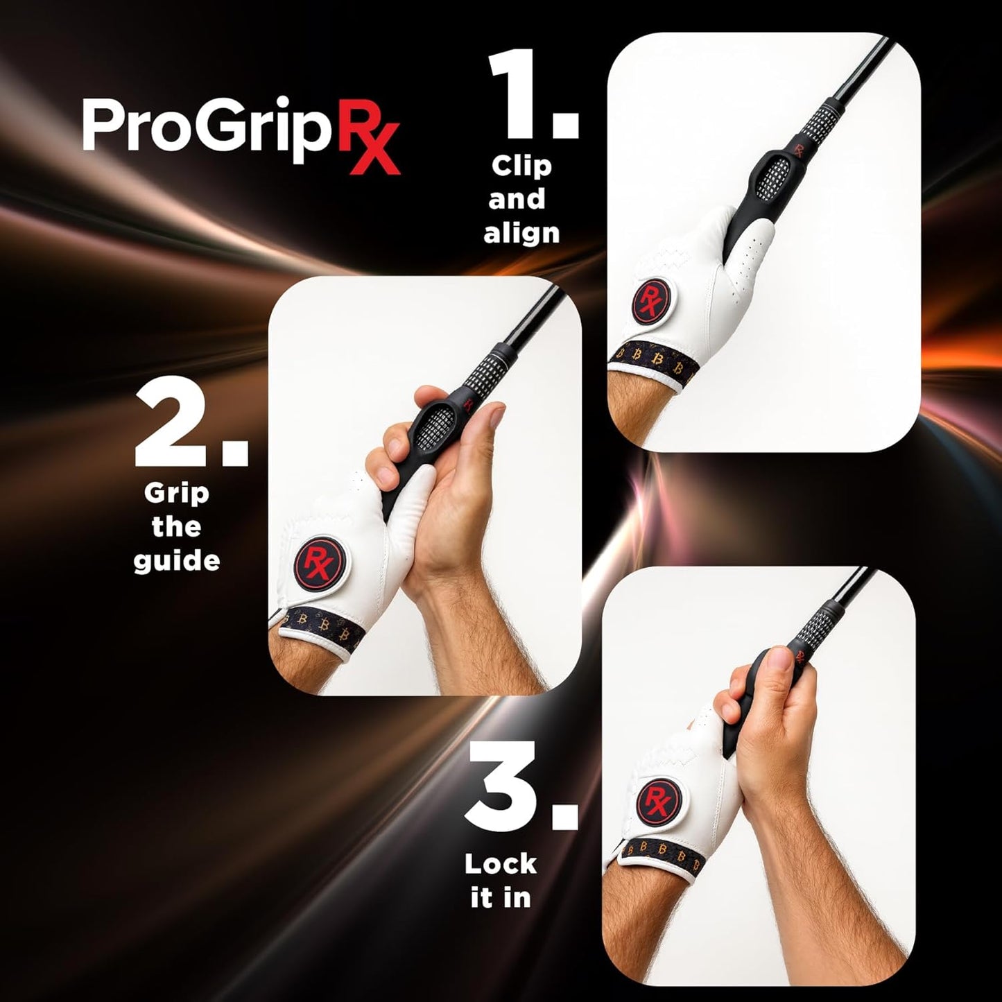 ProGrip Rx Golf Trainer – Portable Right-Handed Swing Aid for Muscle Memory, Grip Consistency & Control – Perfect Training Tool for Range & Daily Practice