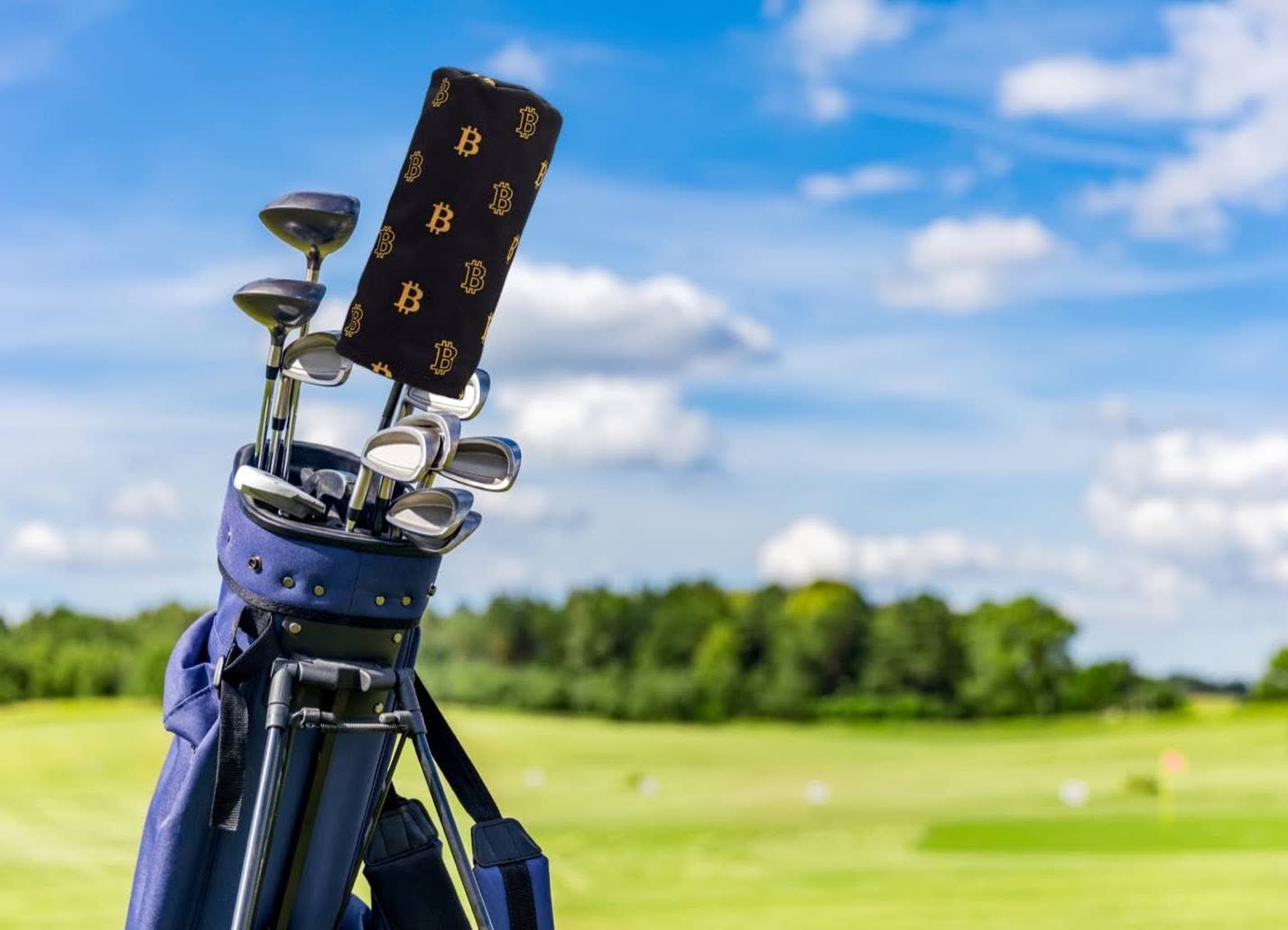 Golf Club Driver Headcover- Premium Bitcoin Barrel Style Golf Driver Head Covers - Protective Golf Driver Head Cover for up to 460 cc Driver Woods