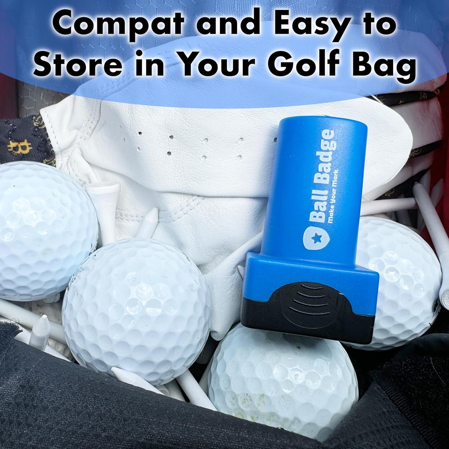 Ball Badge - Golf Ball Stamp, Self-Inking Golf Ball Stamper, Golf Ball Marker, Reusable Golf Ball Marking Tool to Identify Golf Balls - (Talk Birdie to Me)