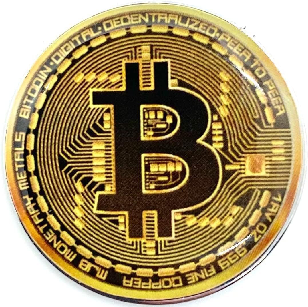 Bitcoin Golf Divot Repair Tool, All-Metal Golf Accessories - 3- in-1 Golf Multitool (Divot Tool, Ball Marker, Club Holder) | Foldable with with Pop-up Button & Magnetic Ball Marker