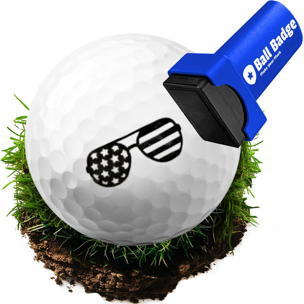 Ball Badge - Golf Ball Stamp, Self-Inking Golf Ball Stamper, Golf Ball Marker, Reusable Golf Ball Marking Tool to Identify Golf Balls, Reusable Ink Stamp for Golf Balls - America Series