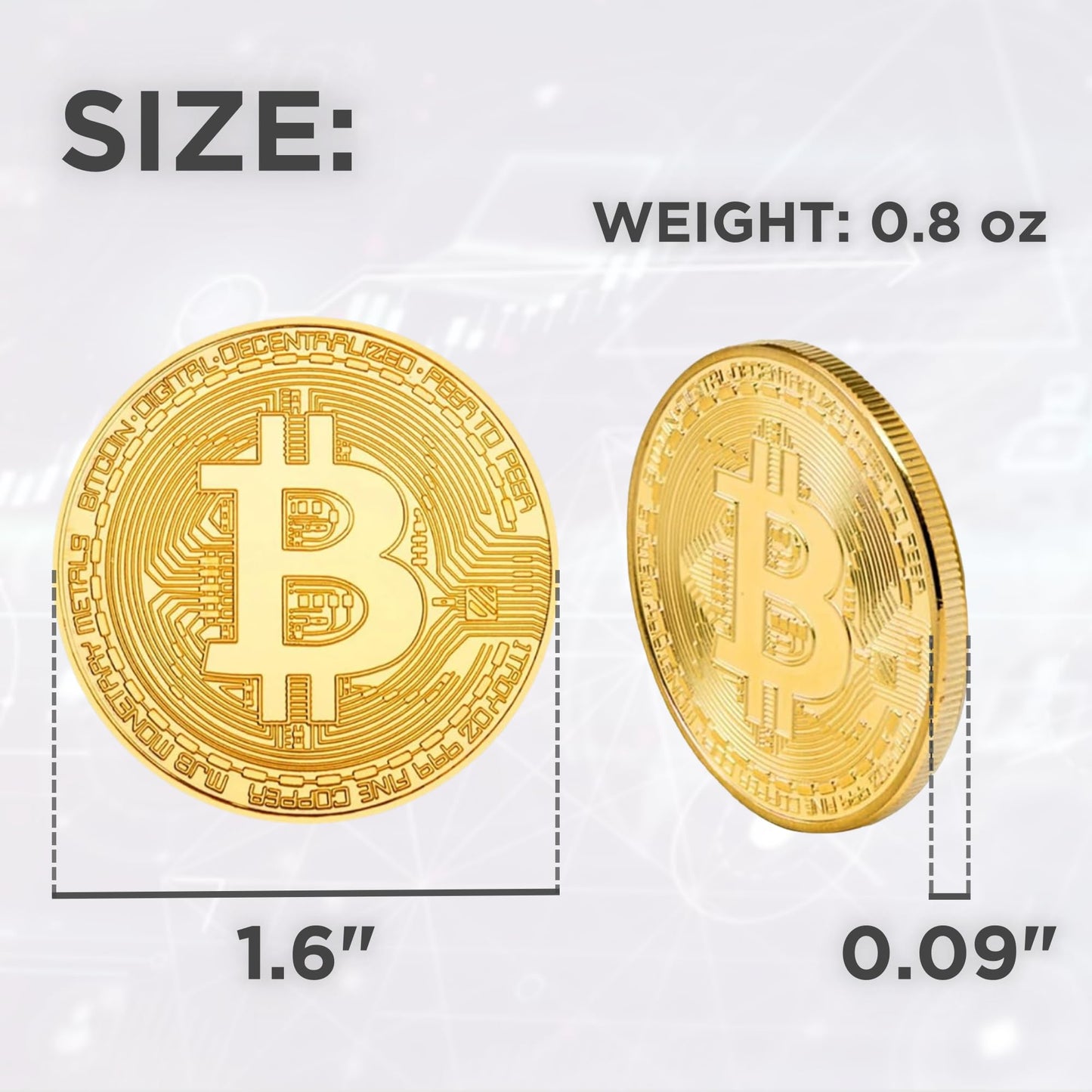 Collector's Edition Bitcoin Coin - Commemorative Cryptocurrency Collectible in Protective Acrylic Display Case - Perfect for Crypto Enthusiasts, Coin Collectors, and Gifts