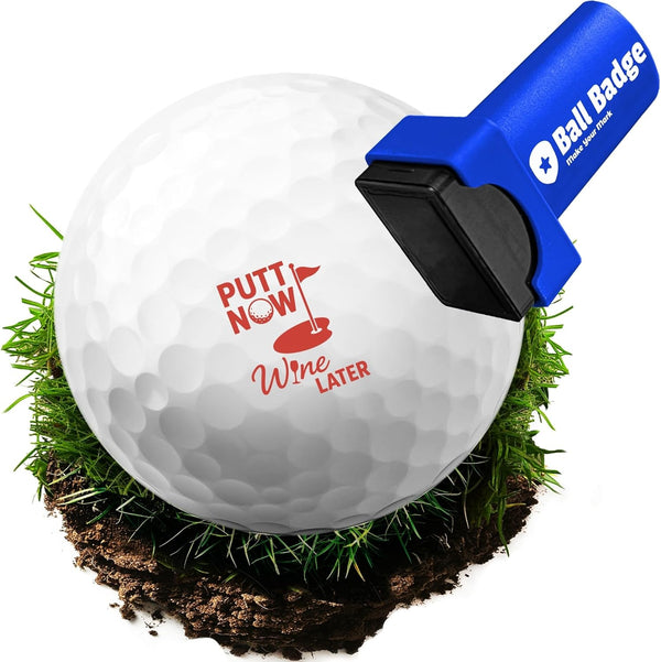 Ball Badge - Golf Ball Stamp, Self-Inking Golf Ball Stamper, Golf Ball Marker, Reusable Golf Ball Marking Tool to Identify Golf Balls, Reusable Ink Stamp - Icon Series