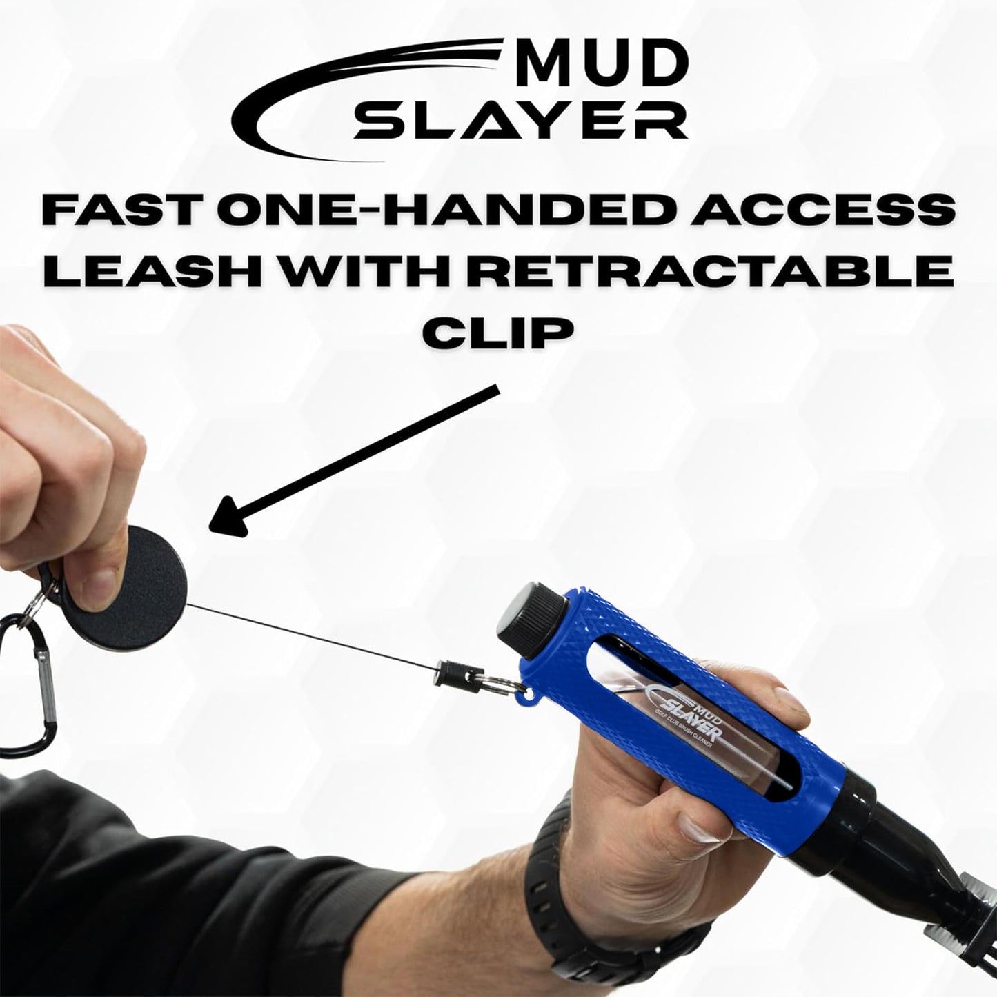 HODL 21 Mud Slayer Golf Club Cleaning Brush with Fine Mist Spray, Leak-Proof Viewing Window & Retractable Clip – Dual Bristle Head, Ergonomic Handle – Must-Have Golf Accessories for Men & Women