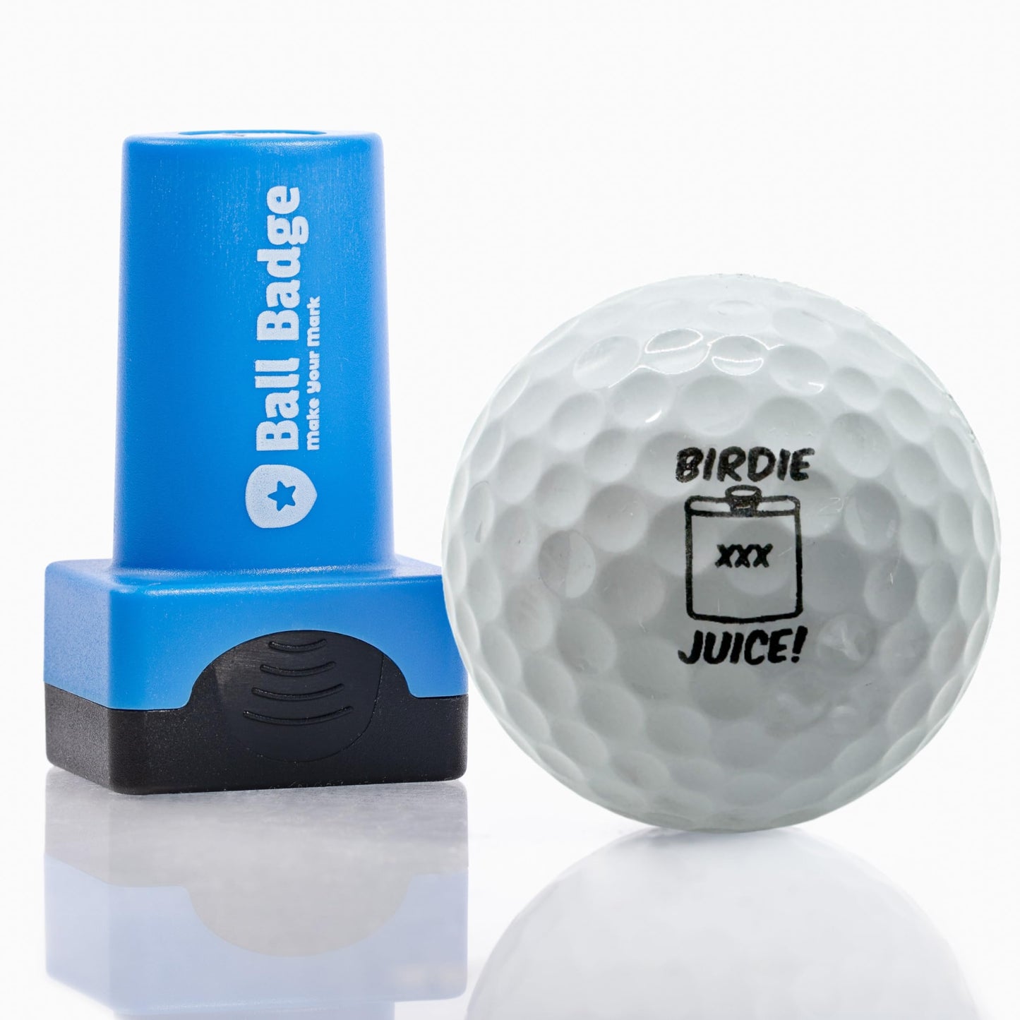 Ball Badge - Golf Ball Stamp, Self-Inking Golf Ball Stamper, Golf Ball Marker, Reusable Golf Ball Marking Tool to Identify Golf Balls - Reusable Ink Stamp for Golf Balls (Birdie Juice)