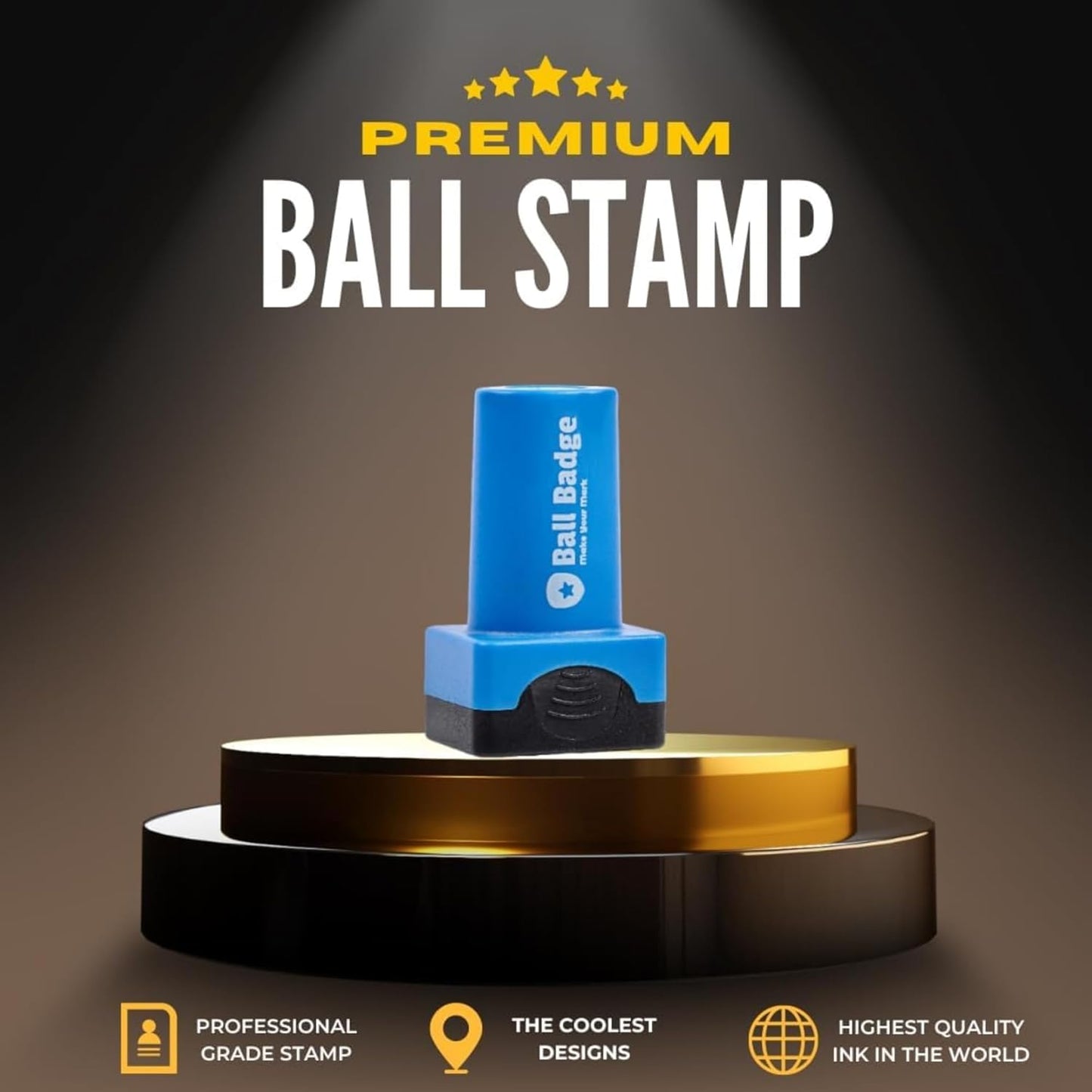 Ball Badge - Golf Ball Stamp, Self-Inking Golf Ball Stamper, Golf Ball Marker, Reusable Golf Ball Marking Tool to Identify Golf Balls - (Talk Birdie to Me)