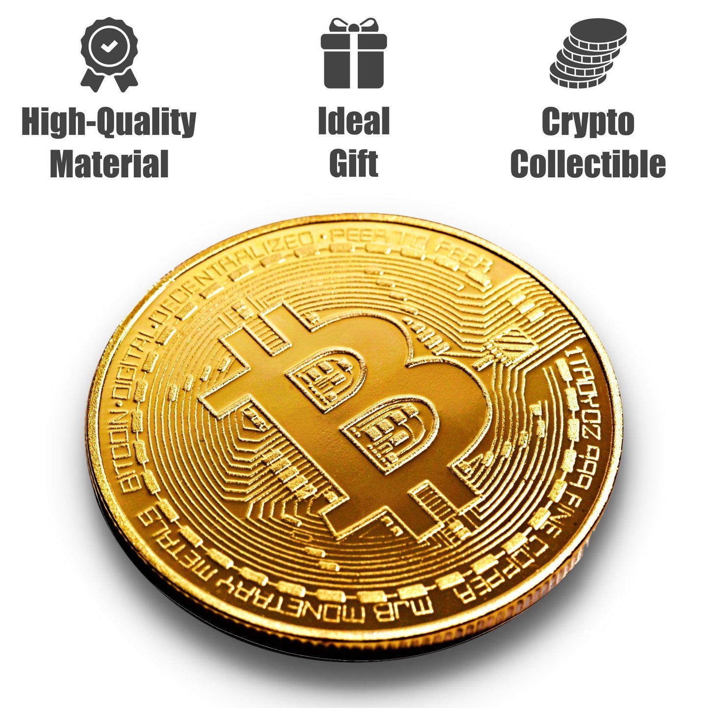 Collector's Edition Bitcoin Coin - Commemorative Cryptocurrency Collectible in Protective Acrylic Display Case - Perfect for Crypto Enthusiasts, Coin Collectors, and Gifts