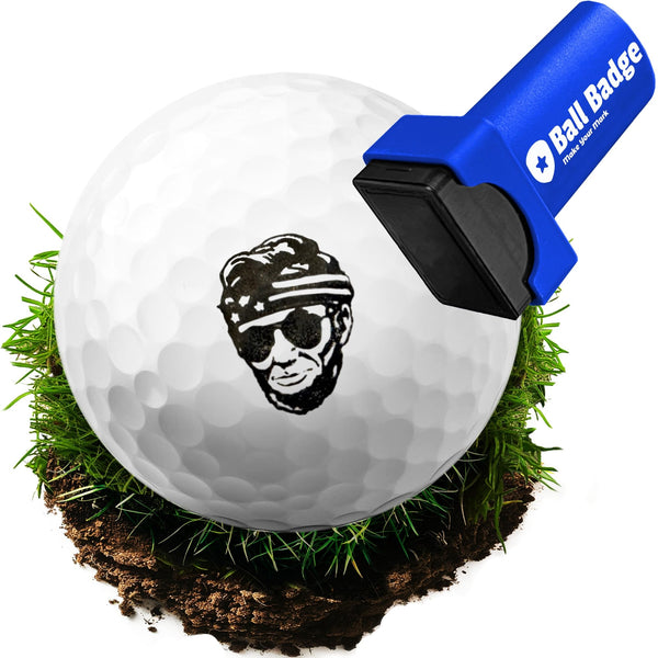 Ball Badge - Golf Ball Stamp, Self-Inking Golf Ball Stamper, Golf Ball Marker, Reusable Golf Ball Marking Tool to Identify Golf Balls, Reusable Ink Stamp for Golf Balls - America Series