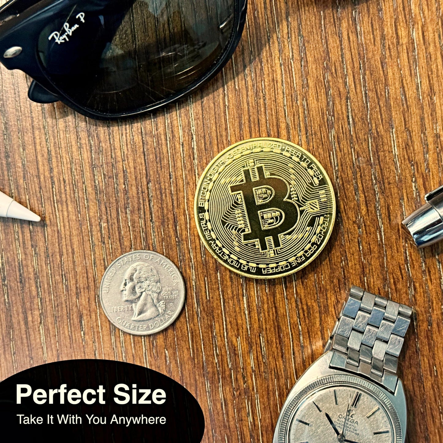 Collector's Edition Bitcoin Coin - Commemorative Cryptocurrency Collectible in Protective Acrylic Display Case - Perfect for Crypto Enthusiasts, Coin Collectors, and Gifts