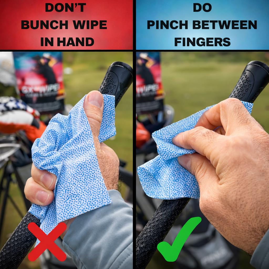 HODL 21 GX4 Golf Grip & Gear Cleaning Wipes – 18 Individually Wrapped Dual Texture Wipes for Grips, Clubfaces, Balls & Gloves – Restores Tack, Removes Sweat & Oils – No Mess