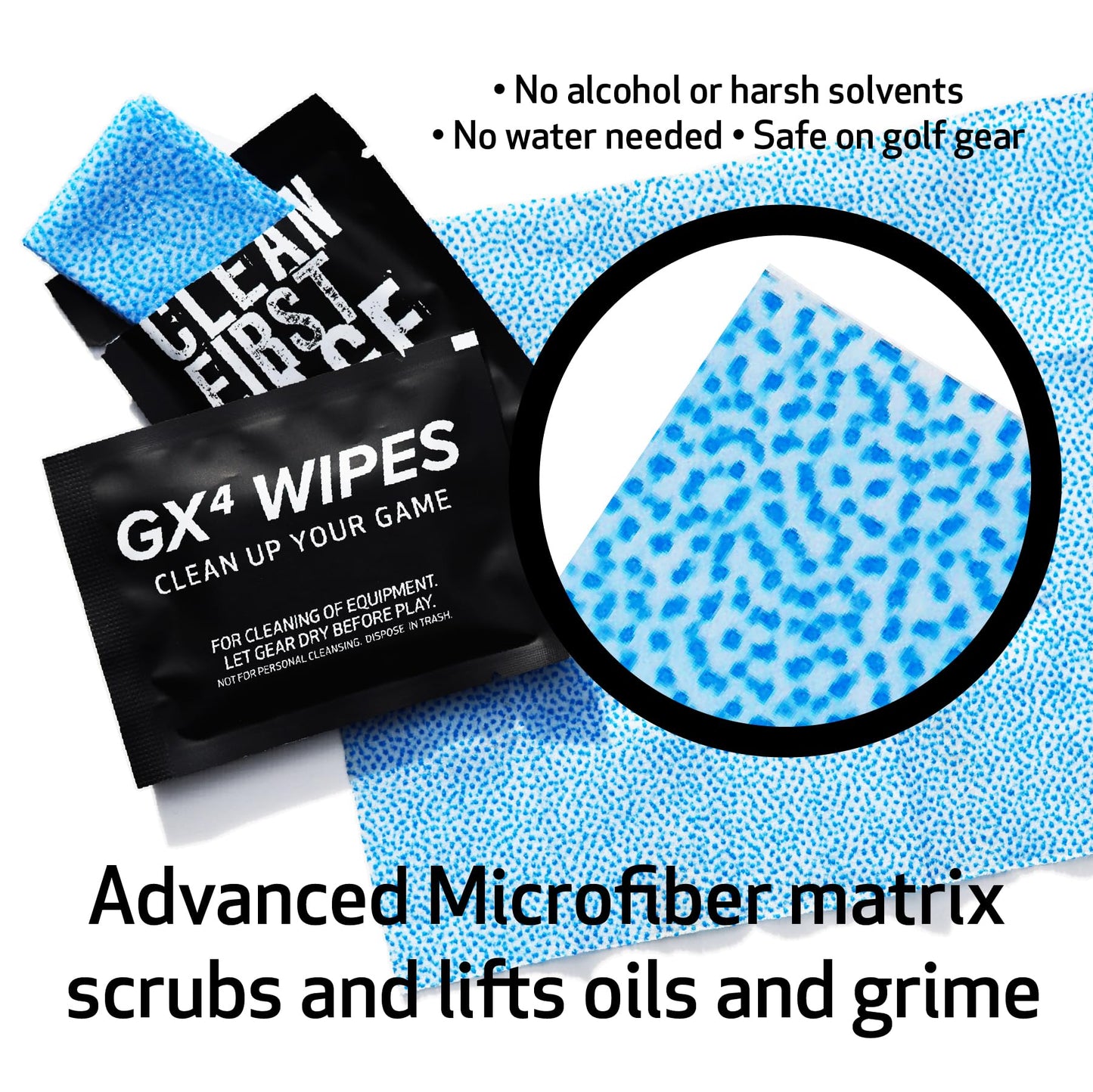 HODL 21 GX4 Golf Grip & Gear Cleaning Wipes – 18 Individually Wrapped Dual Texture Wipes for Grips, Clubfaces, Balls & Gloves – Restores Tack, Removes Sweat & Oils – No Mess