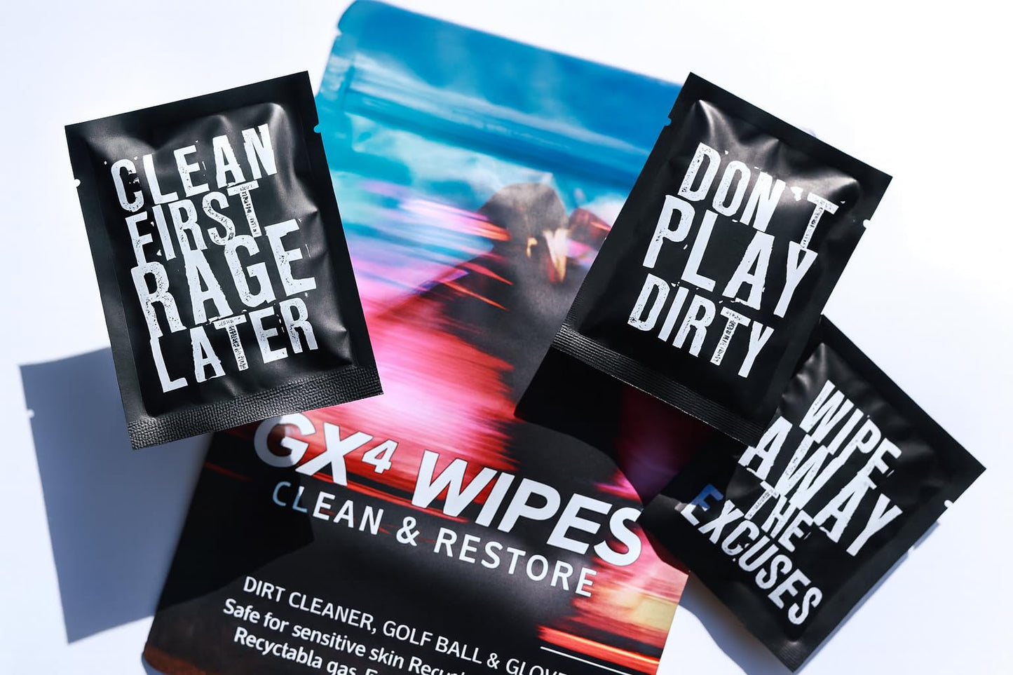HODL 21 GX4 Golf Grip & Gear Cleaning Wipes – 18 Individually Wrapped Dual Texture Wipes for Grips, Clubfaces, Balls & Gloves – Restores Tack, Removes Sweat & Oils – No Mess