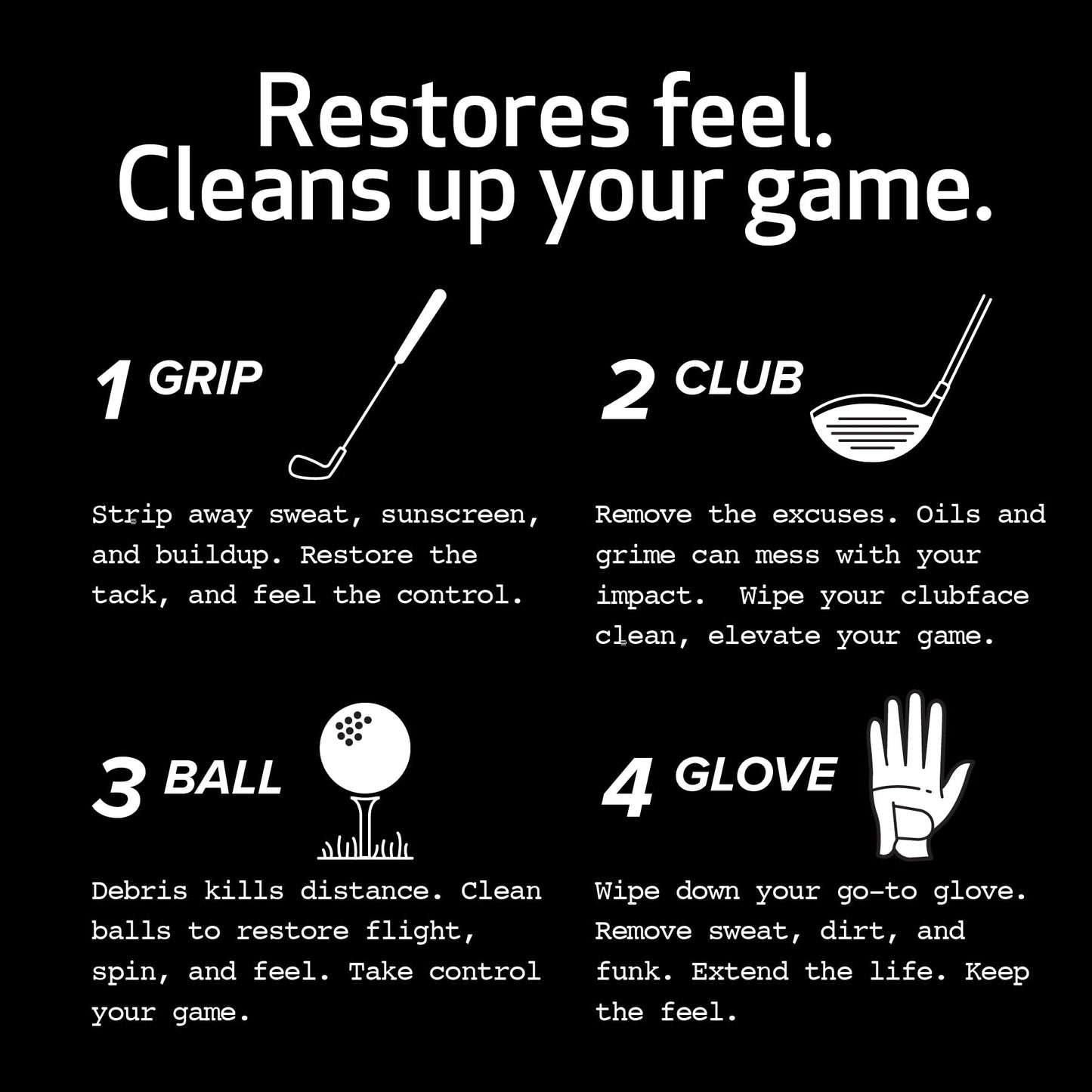 HODL 21 GX4 Golf Grip & Gear Cleaning Wipes – 18 Individually Wrapped Dual Texture Wipes for Grips, Clubfaces, Balls & Gloves – Restores Tack, Removes Sweat & Oils – No Mess