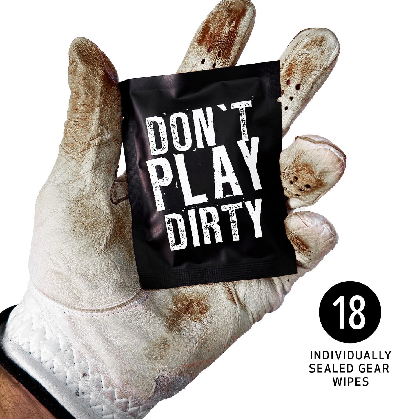 HODL 21 GX4 Golf Grip & Gear Cleaning Wipes – 18 Individually Wrapped Dual Texture Wipes for Grips, Clubfaces, Balls & Gloves – Restores Tack, Removes Sweat & Oils – No Mess