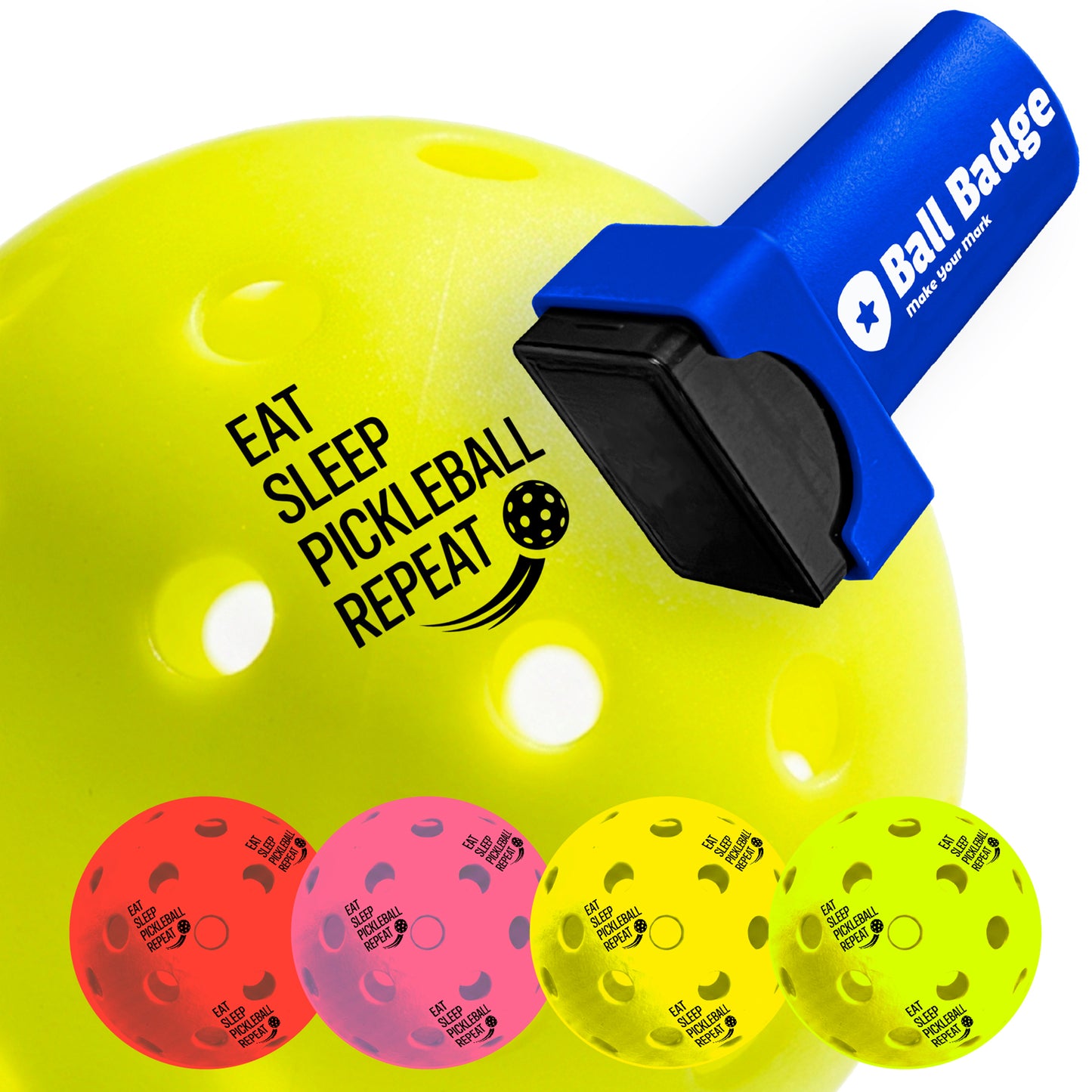 Ball Badge Pickleball Stamp – Pickleball Ball Marker to Mark & Identify Pickleballs, Durable Clean Print for Easy Recognition for Recreational & League Play