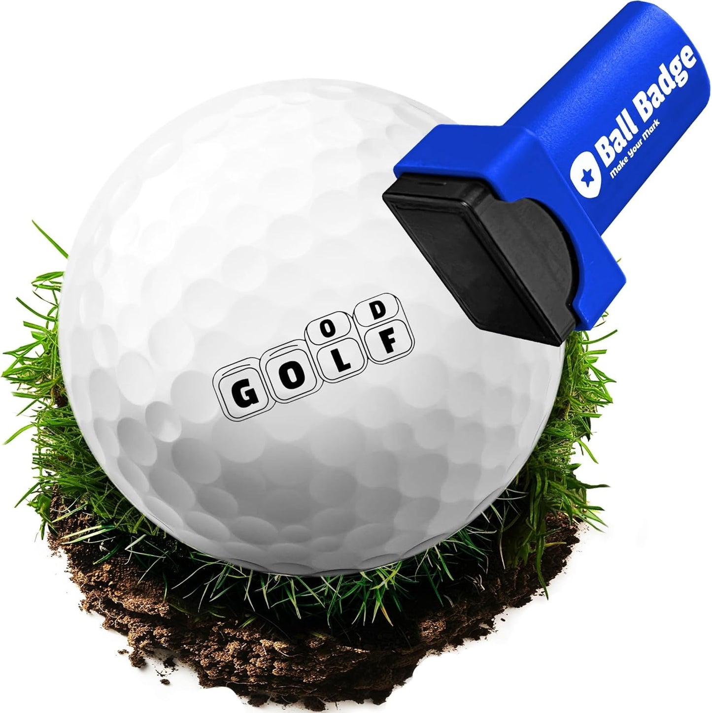 Ball Badge - Golf Ball Stamp, Self-Inking Golf Ball Stamper, Golf Ball Marker, Reusable Golf Ball Marking Tool to Identify Golf Balls - Reusable Ink Stamp for Golf Balls - Golf Series
