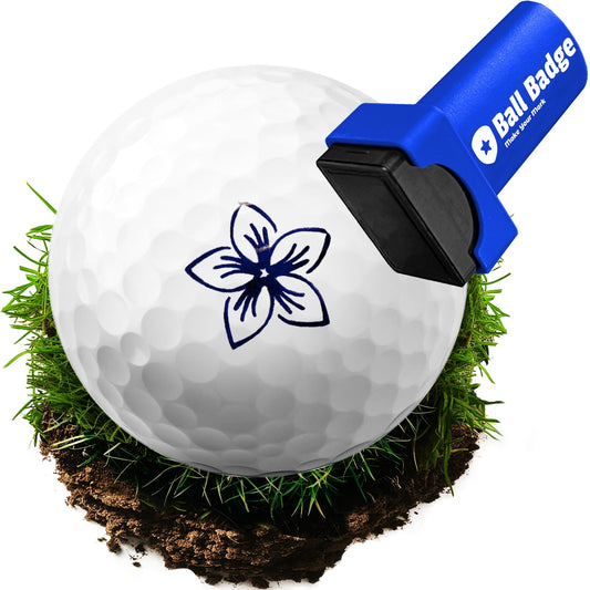 HODL 21 Ball Badge Golf Ball Stamp – Self-Inking Golf Marker, Quick-Dry & Waterproof – No Leaks, No Messy Refills – Durable, Reusable Stamper Golfing Gift & Accessory (Purple Hawaiian Flower)